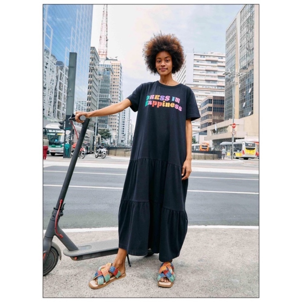 FARM Rio Dress In Happiness T-Shirt Dress in Black size small - Picture 6 of 11